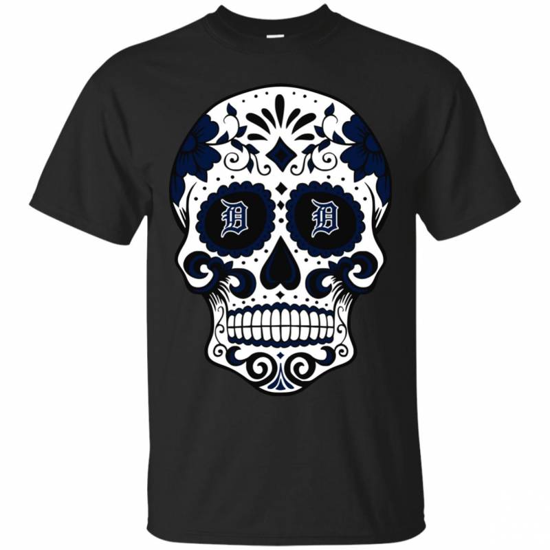 Detroit Tigers Sugar Skull T-shirt Long Sleeve Sweatshirt Hoodie