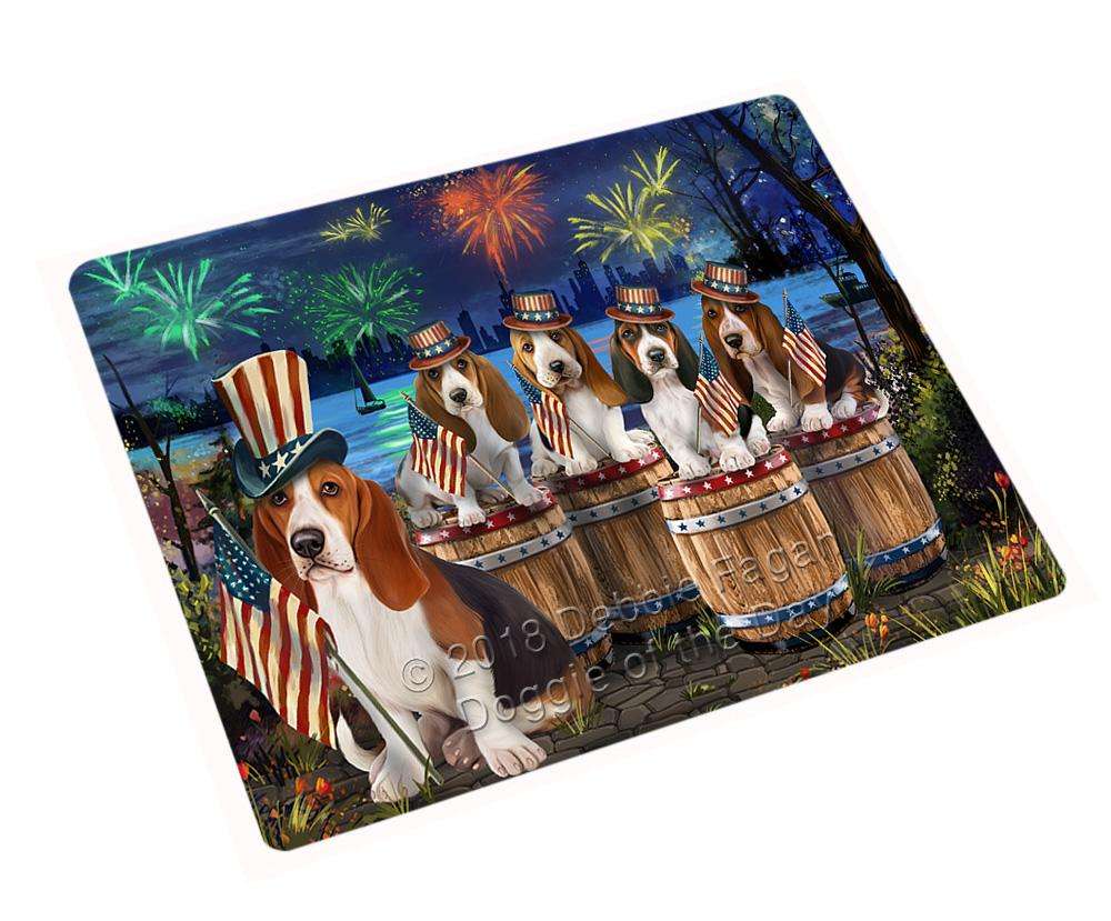 4Th Of July Independence Day Fireworks Basset Hounds At The Lake Blanket Blnkt75171