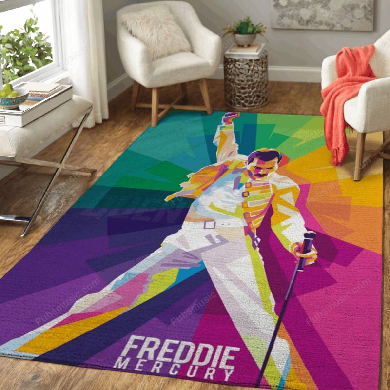 Freddie Mercury – Modern Pop Art Area Rug Carpet