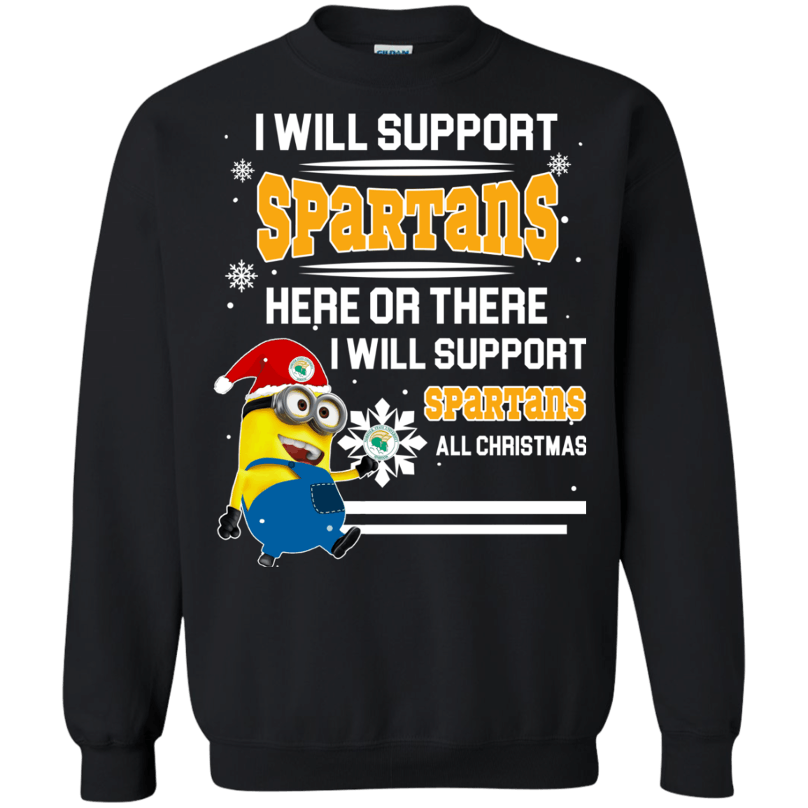 Amazing Norfolk State Spartans Minion Ugly Christmas Sweaters Support Here Or There All Christmas Sweatshirts