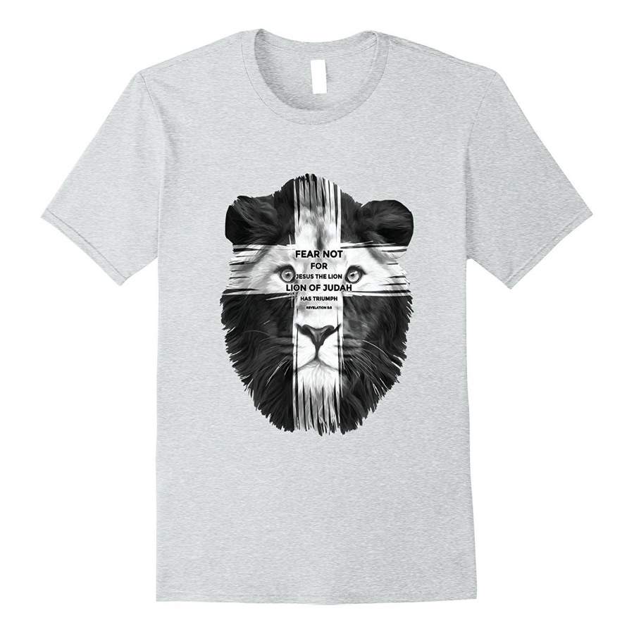 Christian | Lion Cross Fear Not Men’S Fashion T Shirt