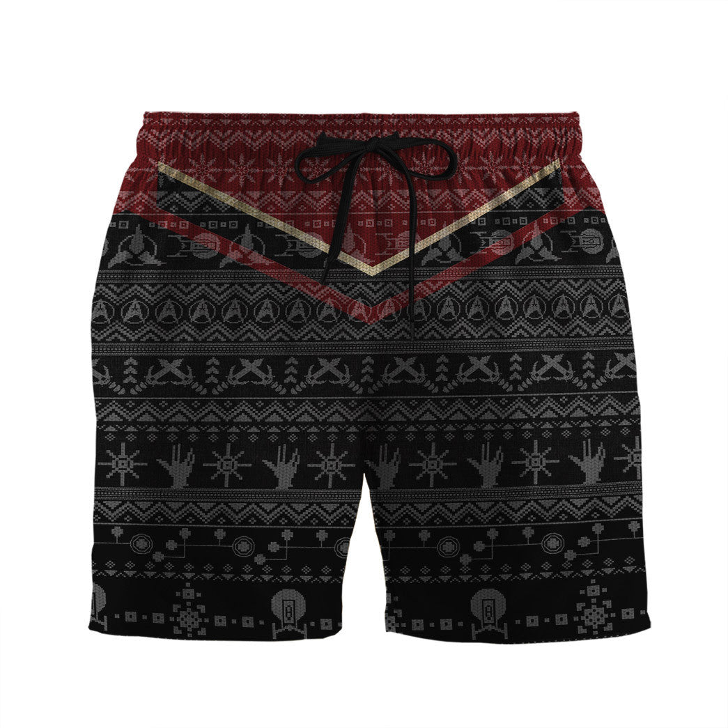 3D S.T Picard 2022 Red Ugly Christmas Custom Men Short