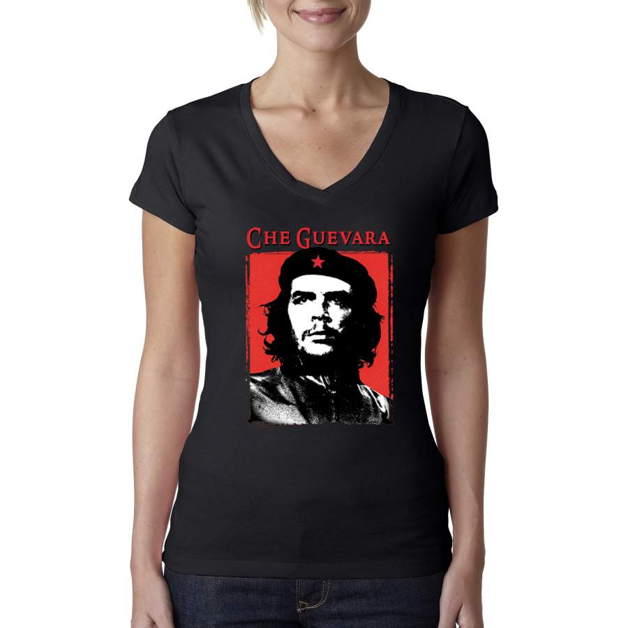 Che Guevara Cuban Revolution Classic Retro Vintage Political Womens Junior Fit V-Neck Tee