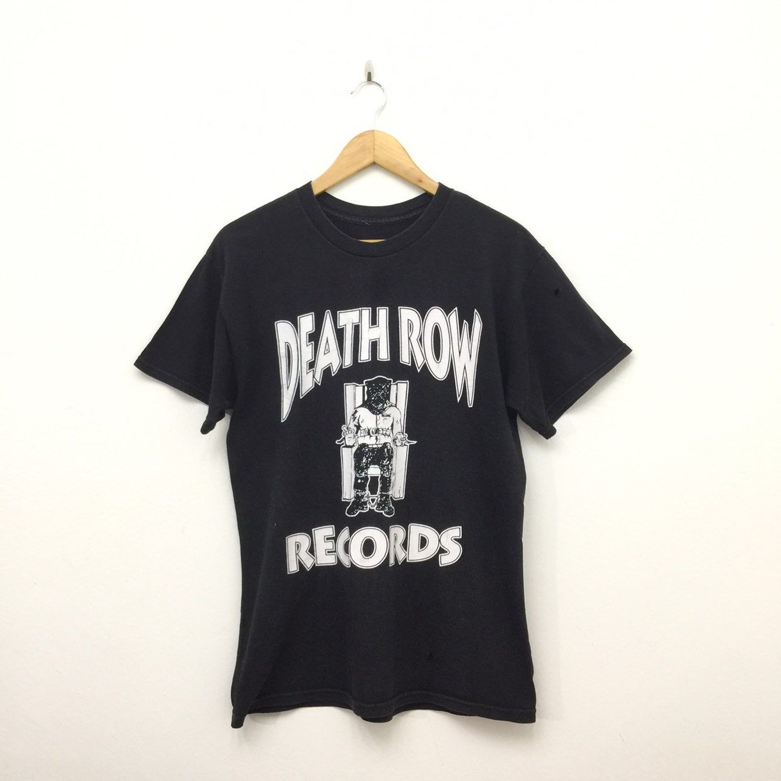 Death Row Records T Shirt Distressed – S/M – Hip Hop Music Label