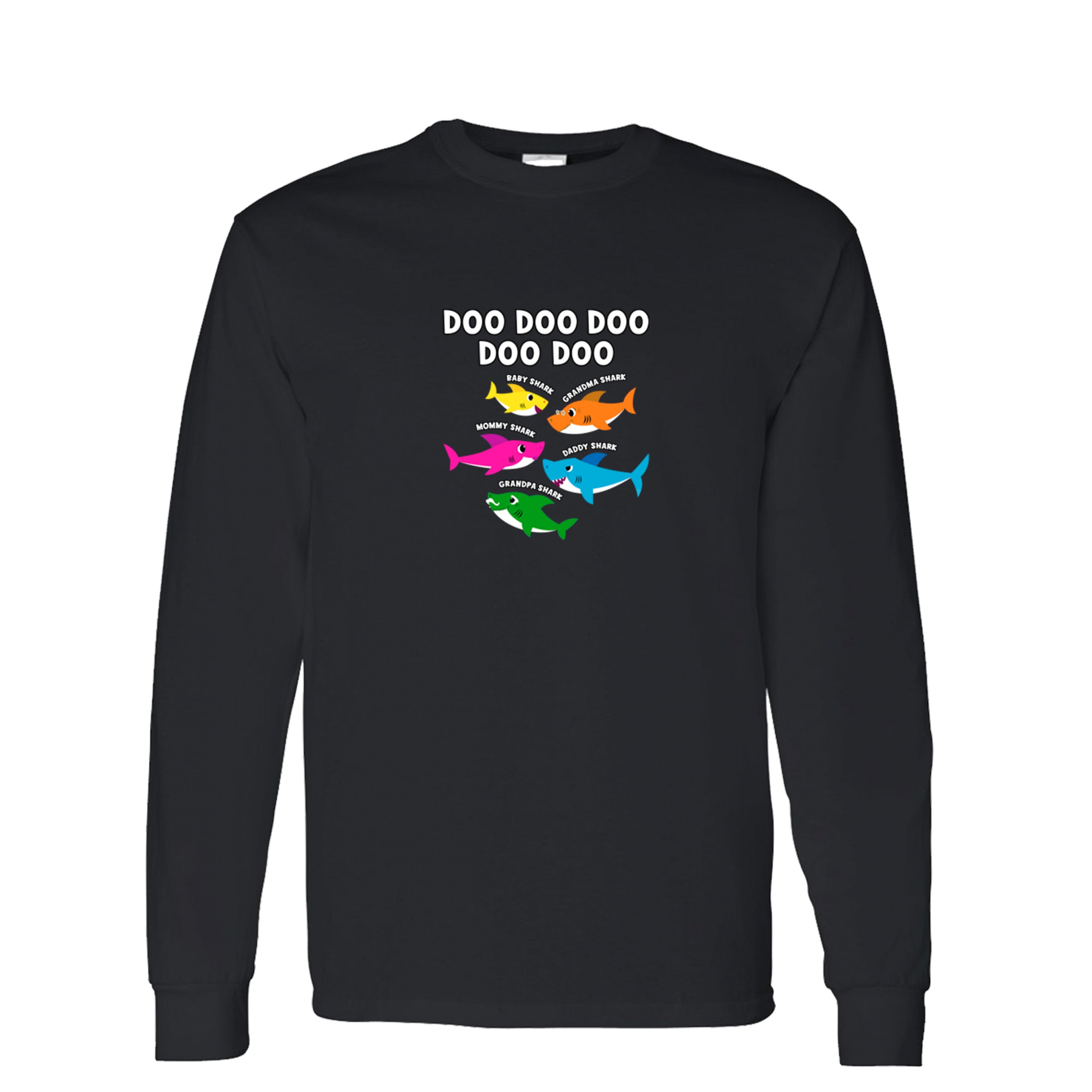 Shark Family Doo Doo Doo Doo Doo Men’s Long Sleeve T-shirt