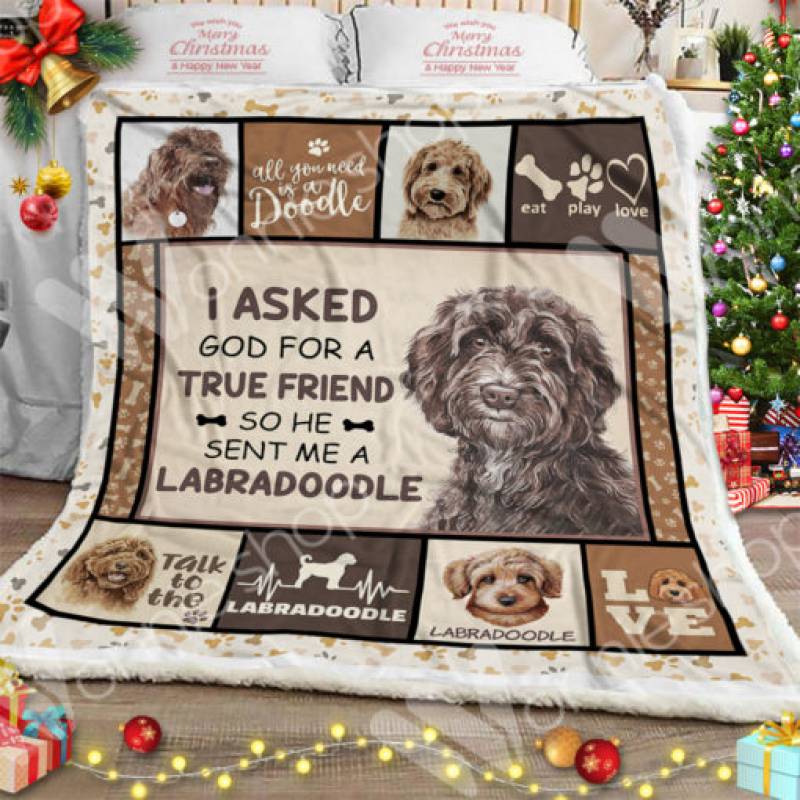 Labradoodle Dog Sherpa Blanket NOV0801 85O34