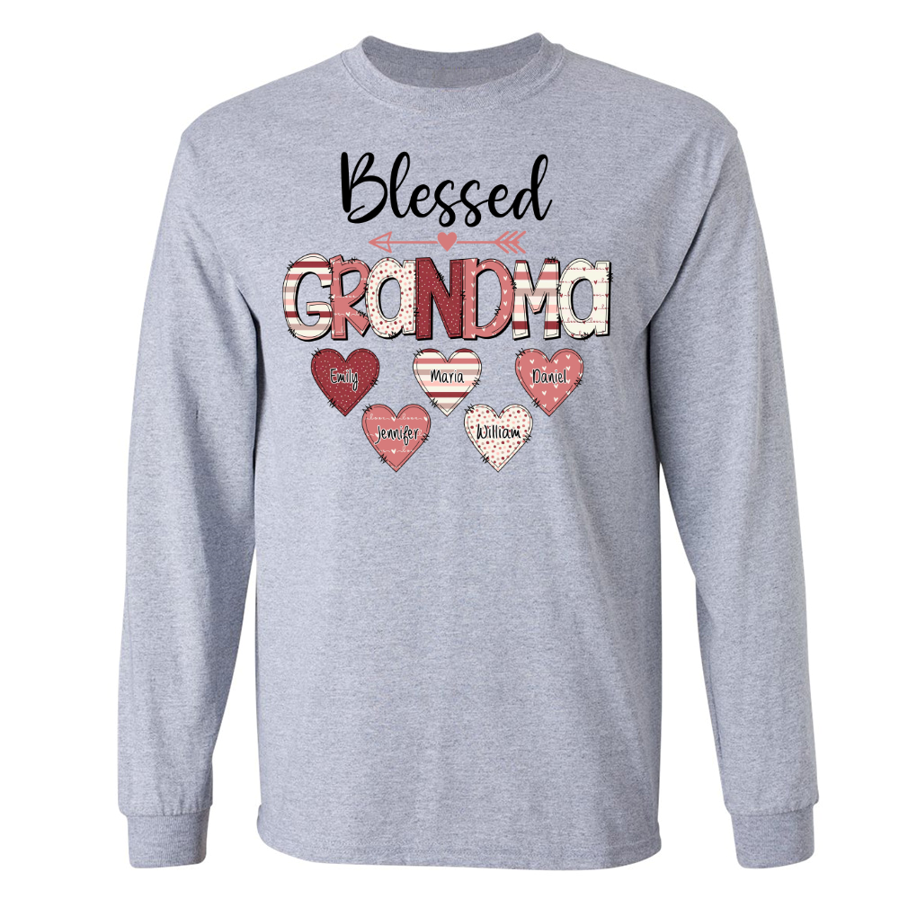 Personalized Nickname Mom And Grandma Cg02 Longsleeve, Grandma Shirt, Mom Mimi Aunt Shirt, Gift Valentine’S Day Mother’S Day For Mom And Grandma