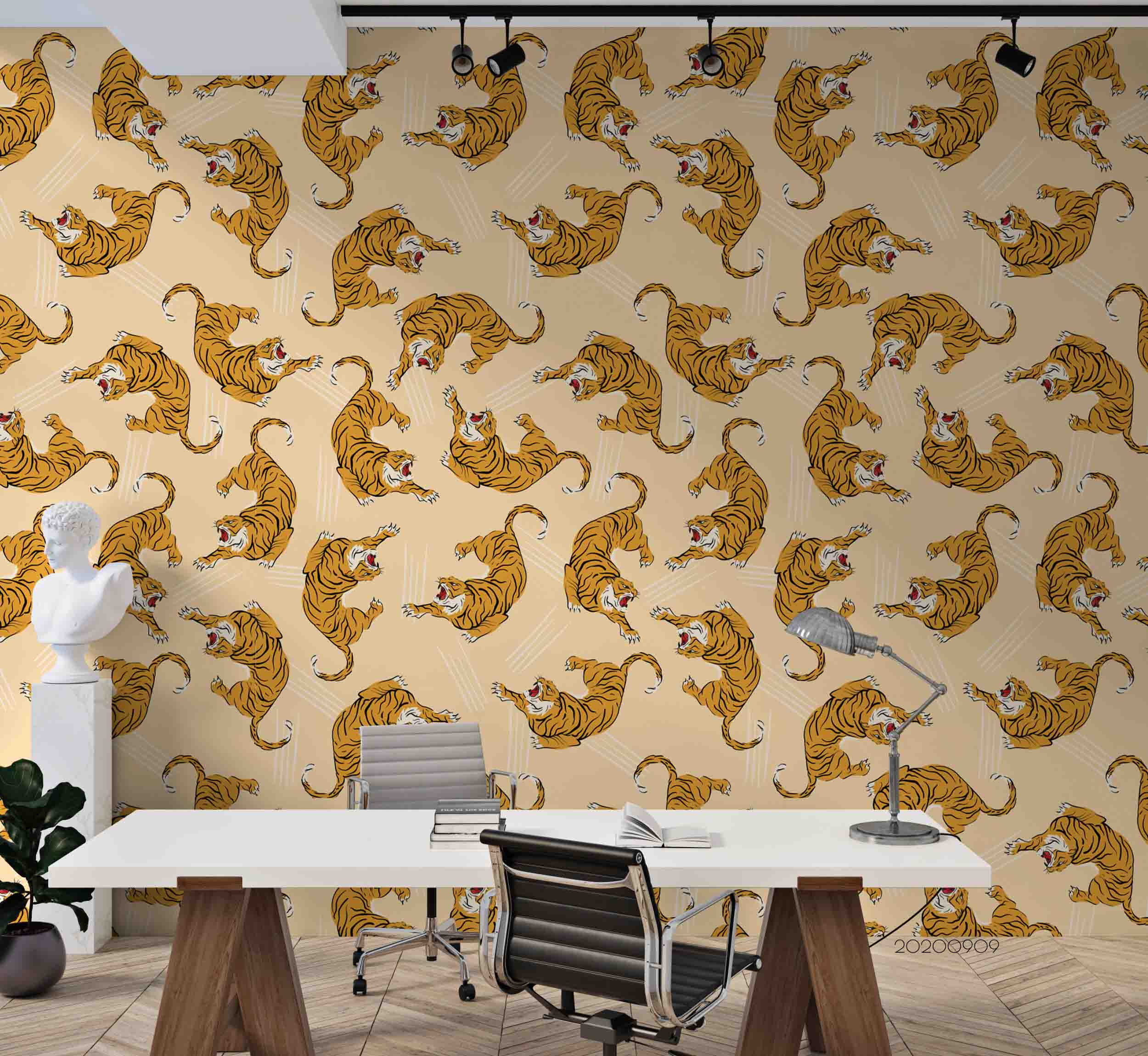 3D Tiger Animal Pattern Wall Mural Wallpaper Lxl