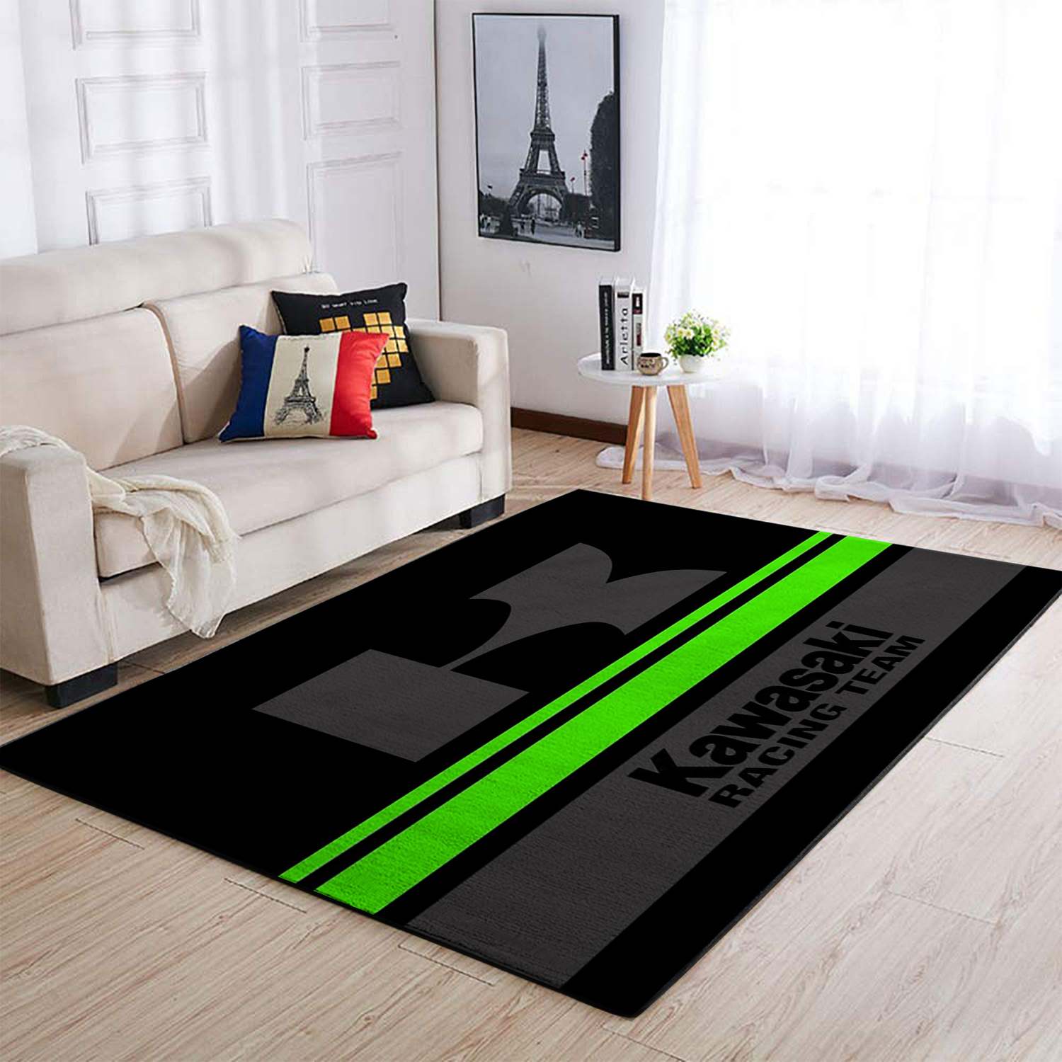 Kawasaki Racing Motorcycle Rug Living Room Carpet DC712010 Local Brands Floor Decor