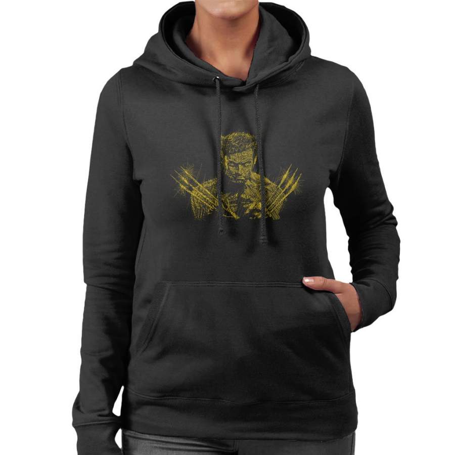 X Men Logan Sketch Women’s Hooded Sweatshirt