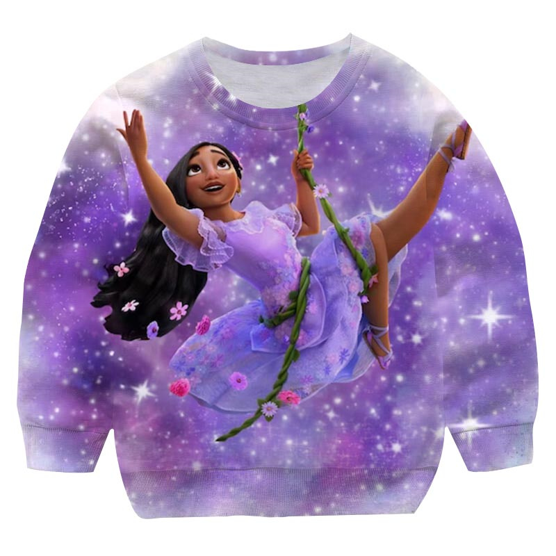 Teens Girls Mermaid Princess Cartoon Sweatshirts Printing Autumn Winter Long Sleeve Children’s Clothes Kids Loose Pullover Tops alx