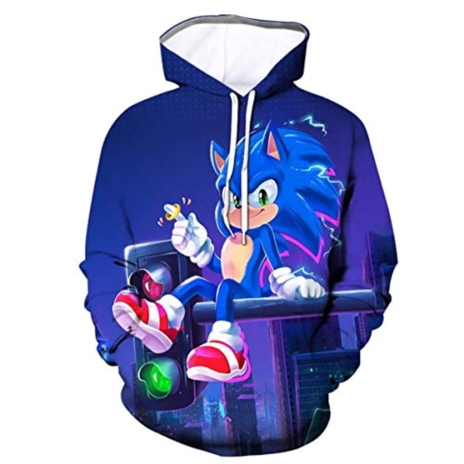 Cartoon Games Sonic Hoodie – Sonic the Hedgehog 3D Print Unisex Pullover Hoodie for Teens Men Women