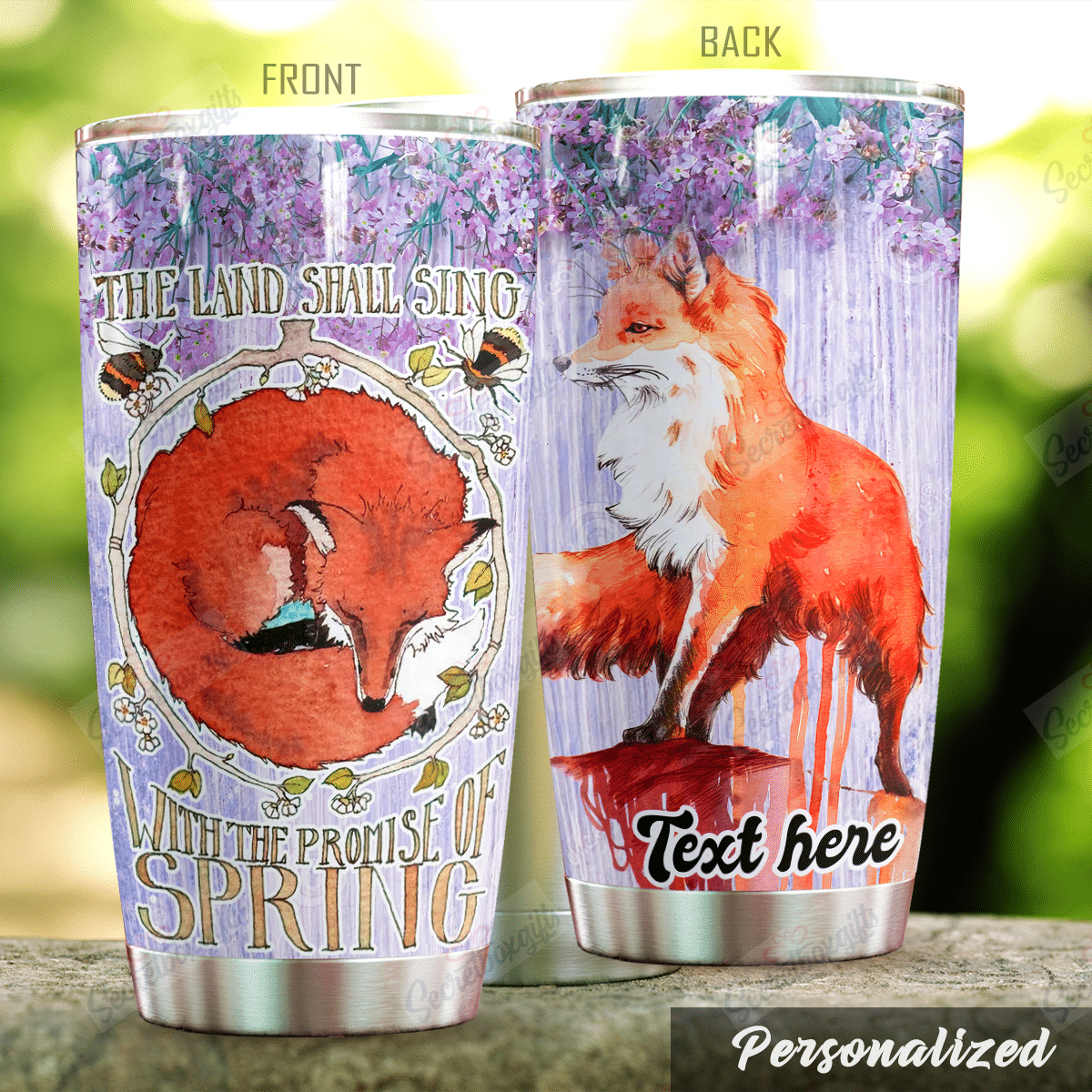 Personalized Fox The Promise Of Spring Nc0710400Cl Stainless Steel Tumbler Customize Name, Text, Number