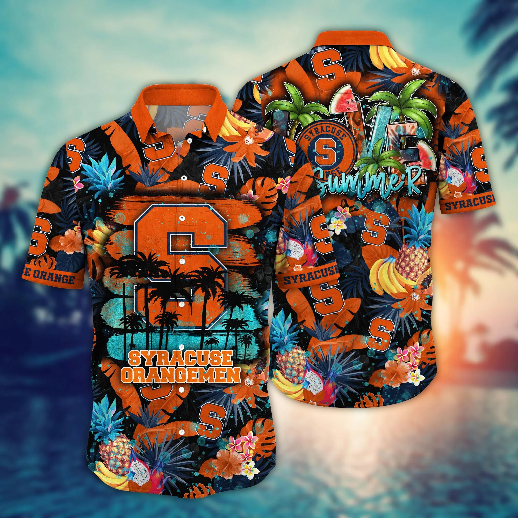 Syracuse Orange NCCA Hawaiian Shirt Sun Raystime Aloha Shirt