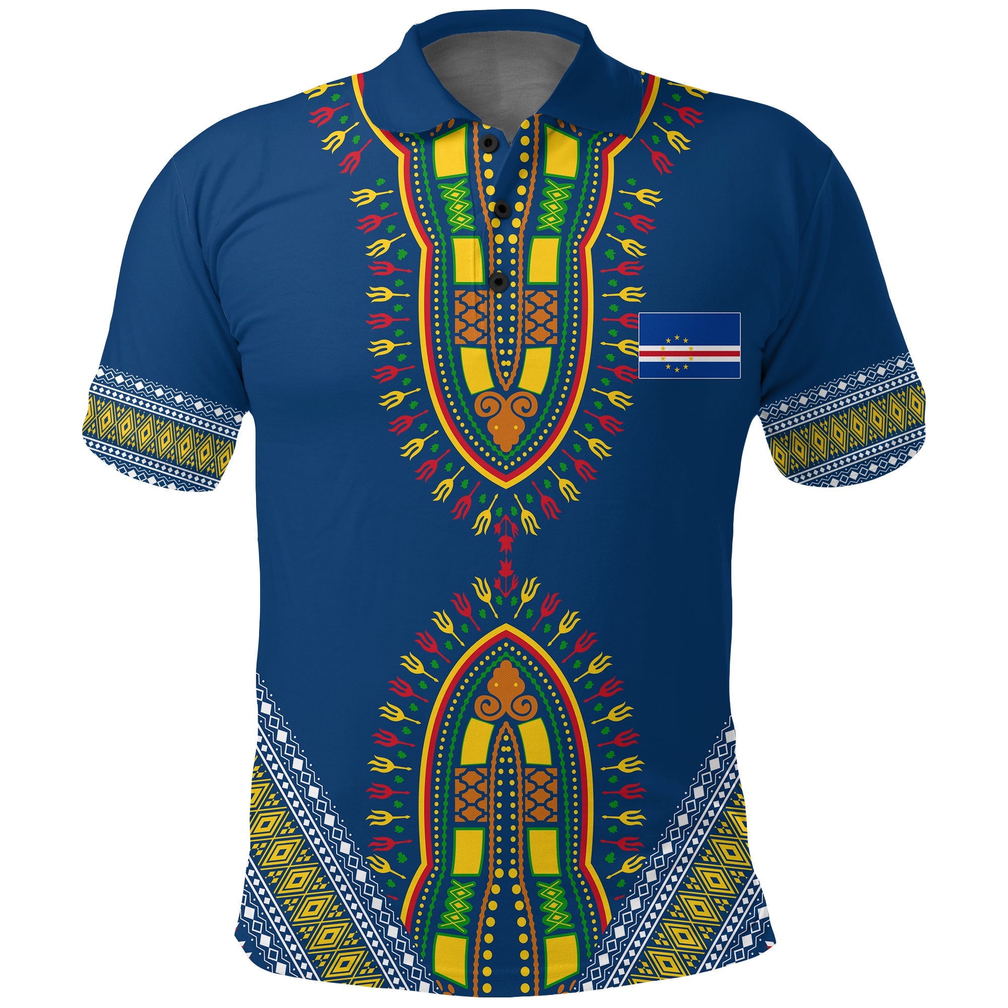 Kabu Verdi Dashiki Design Personalised Polo Shirt – Proud Cape Verdean Lt7