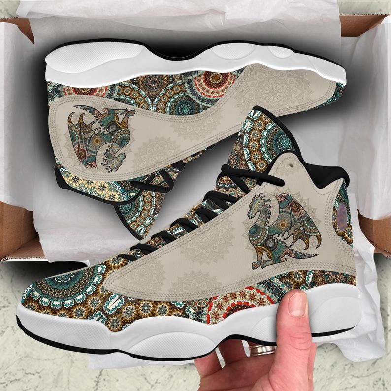 Mandala Dragon Air JD13 Sneakers Shoes For Men and Women, Air JD13 Shoes, Mandala Shoes, JD Sneakers, Air Sport, JD Shoes, Gift For Adults Men Women