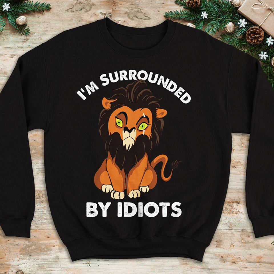 Vintage Retro Protect Wild Animals I’M Surrounded By Idiots T Shirt Hoodie Sweater  Size S-5Xl