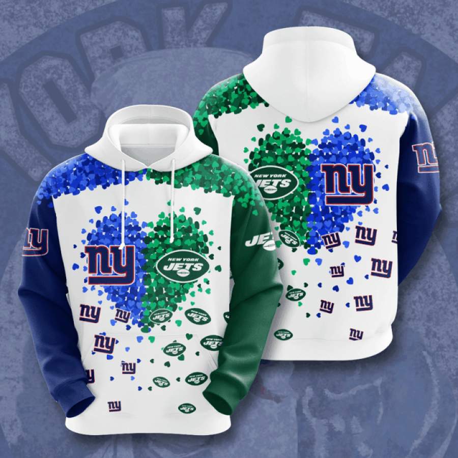 New York Giants X New York Mets Love Hoodie 3D Style5136 All Over Printed