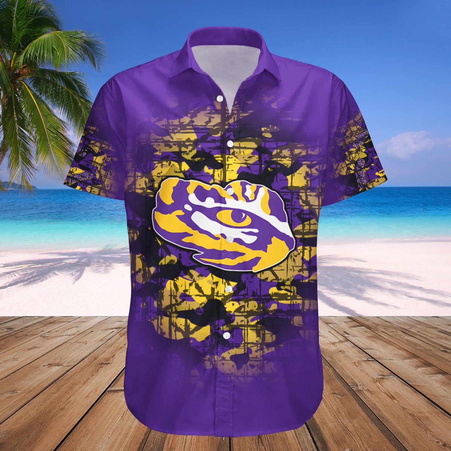 Lsu Tigers Hawaii Shirt Camouflage Vintage – NCAA