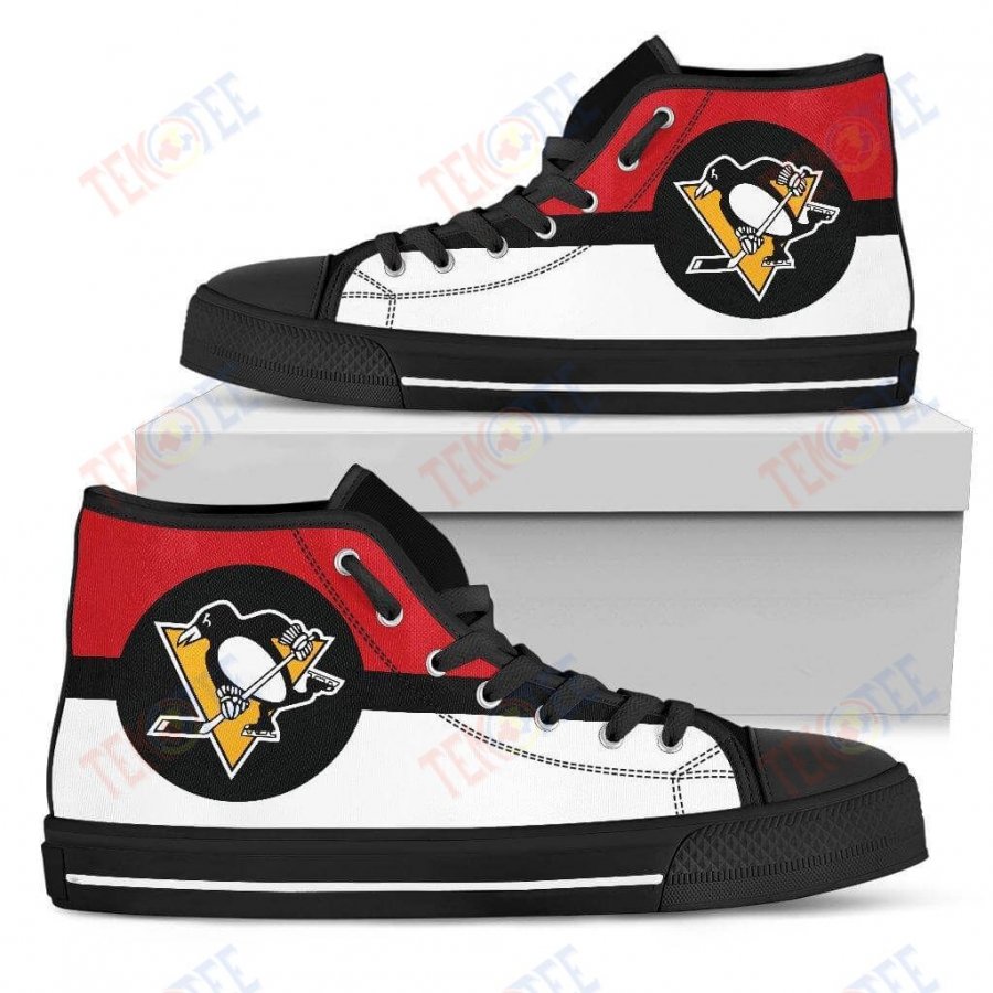 Mens Womens Pittsburgh Penguins High Top Shoes Bright Colours Open Sections Great TMT453