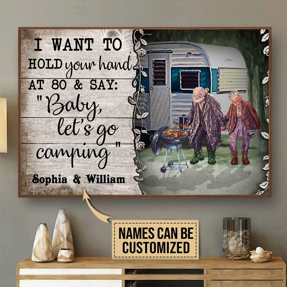 Aeticon Gifts Personalized Camping Grilling I Want To Hold Canvas Mom Dad Gift Home Decor