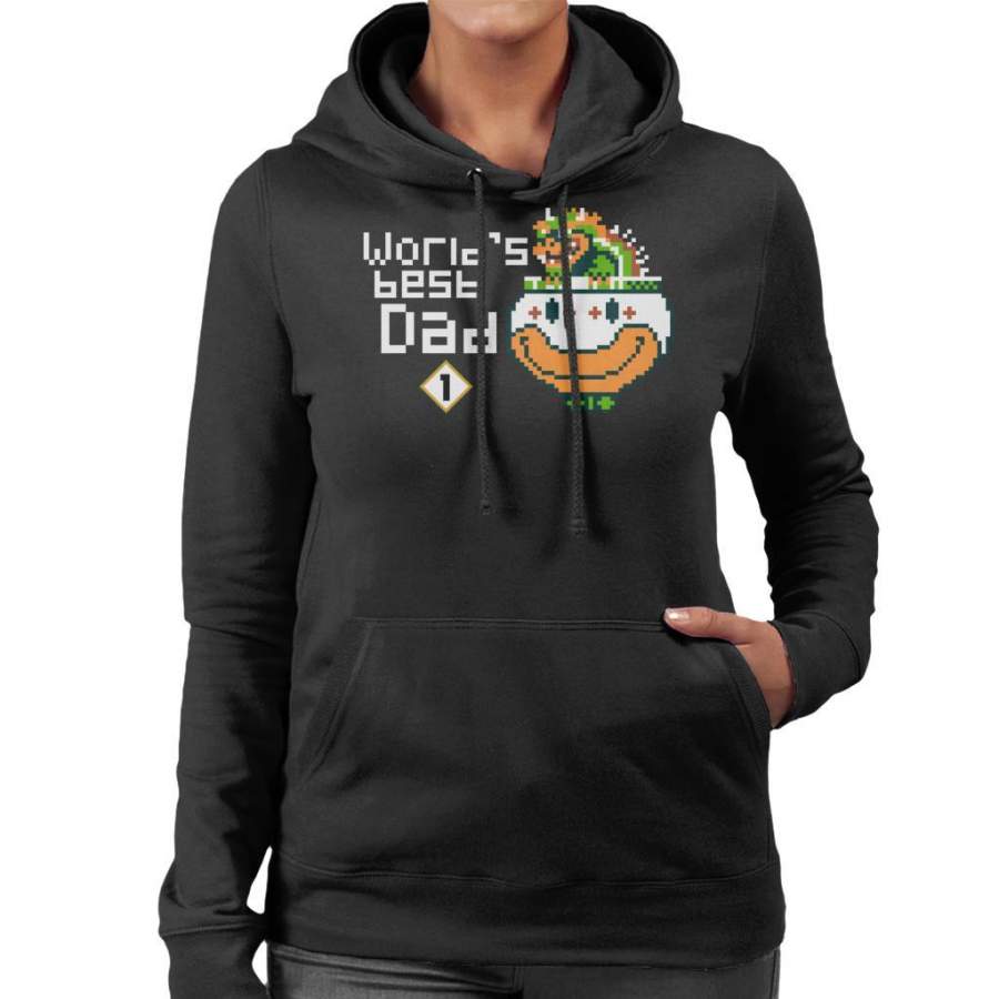 Worlds Best Dad Bowser Super Mario Bros Women’s Hooded Sweatshirt