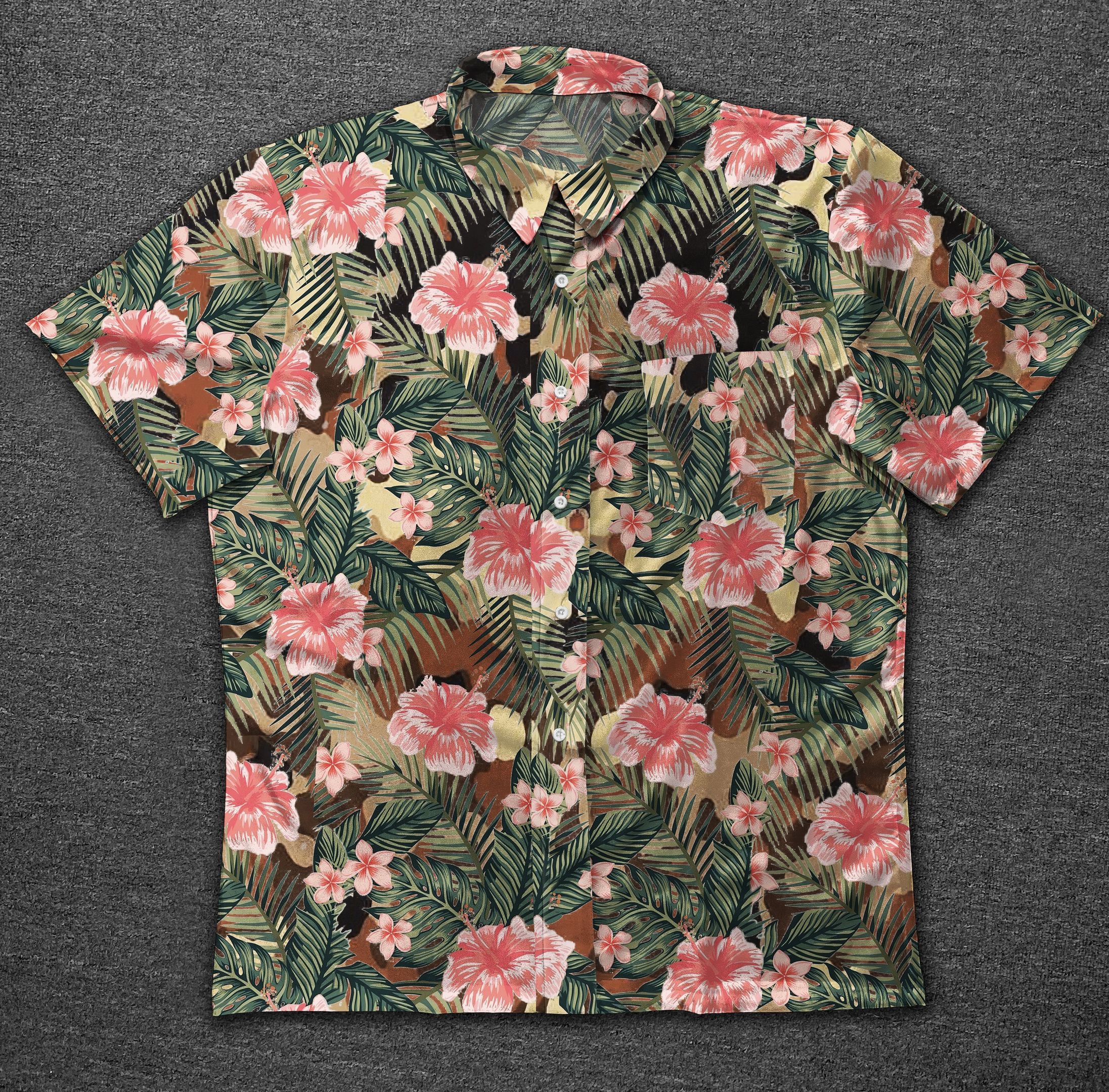 Camo Flower Vintage Cotton Hawaii Ha56436