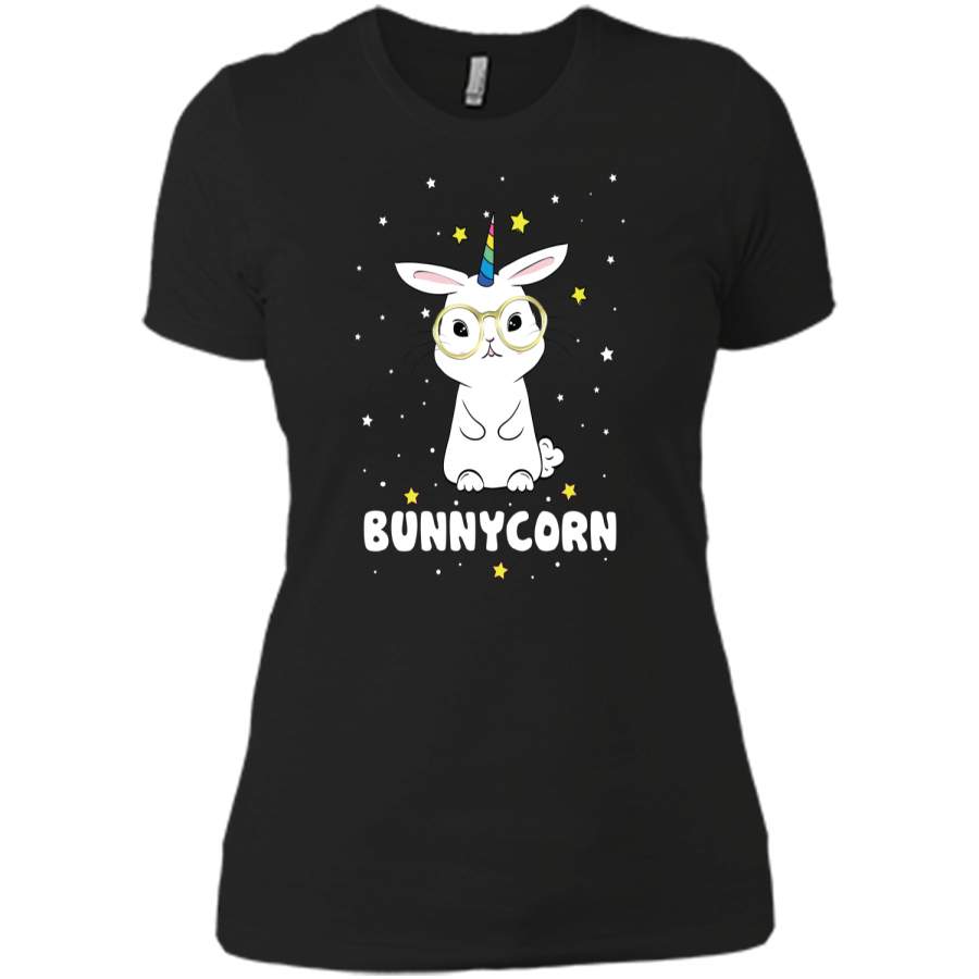 Bunnycorn! Funny Unicorn Easter Bunny T-Shirt Next Level Ladies Boyfriend Tee