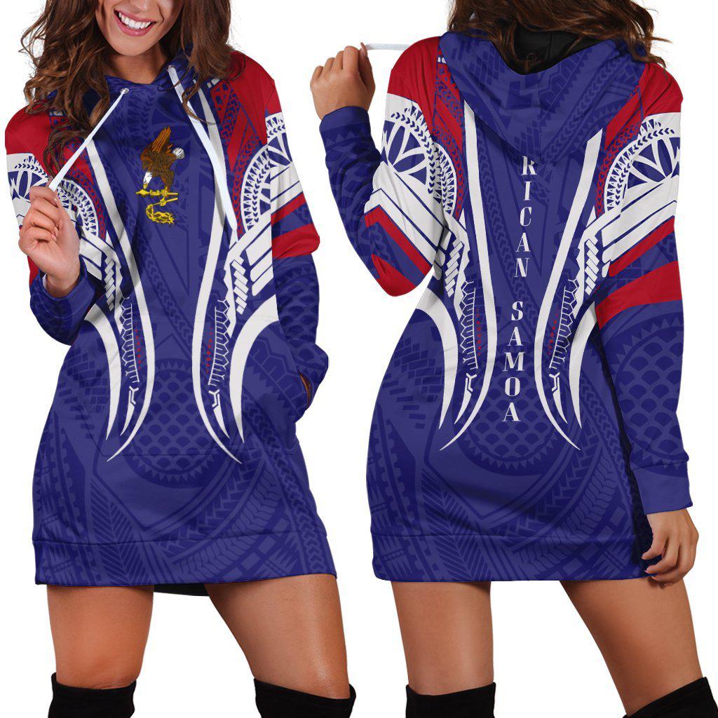 American Samoa Seal Polynesian Stylized Hoodie Dress