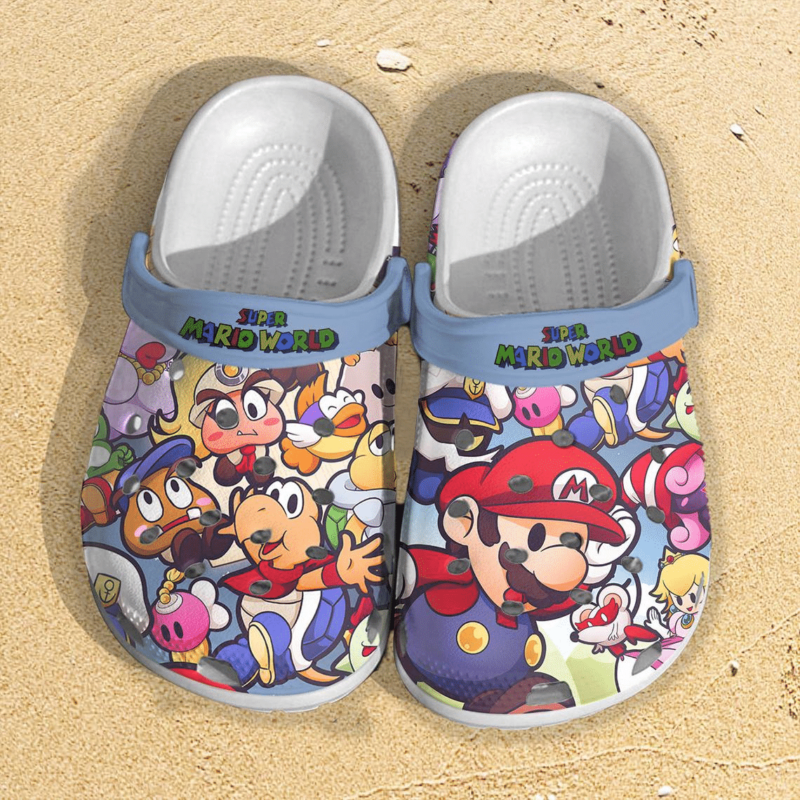 Super Mario Bros Crocs Crocband Clogs, Comfy Footwear, Shoes 5