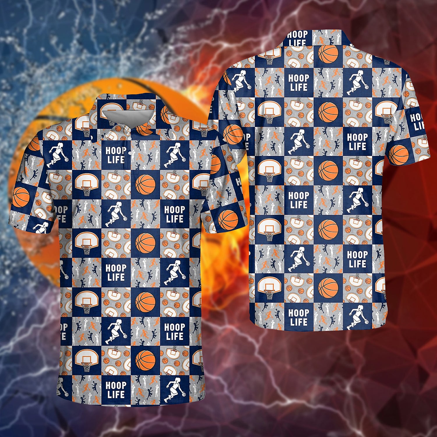 Hoop Life Basketball Polo Shirt