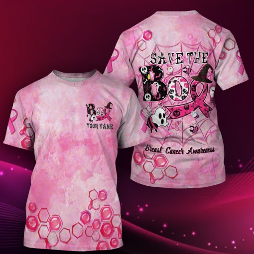 Personalized Save The Boo Bees Breast Cancer Awareness-3D Shirt