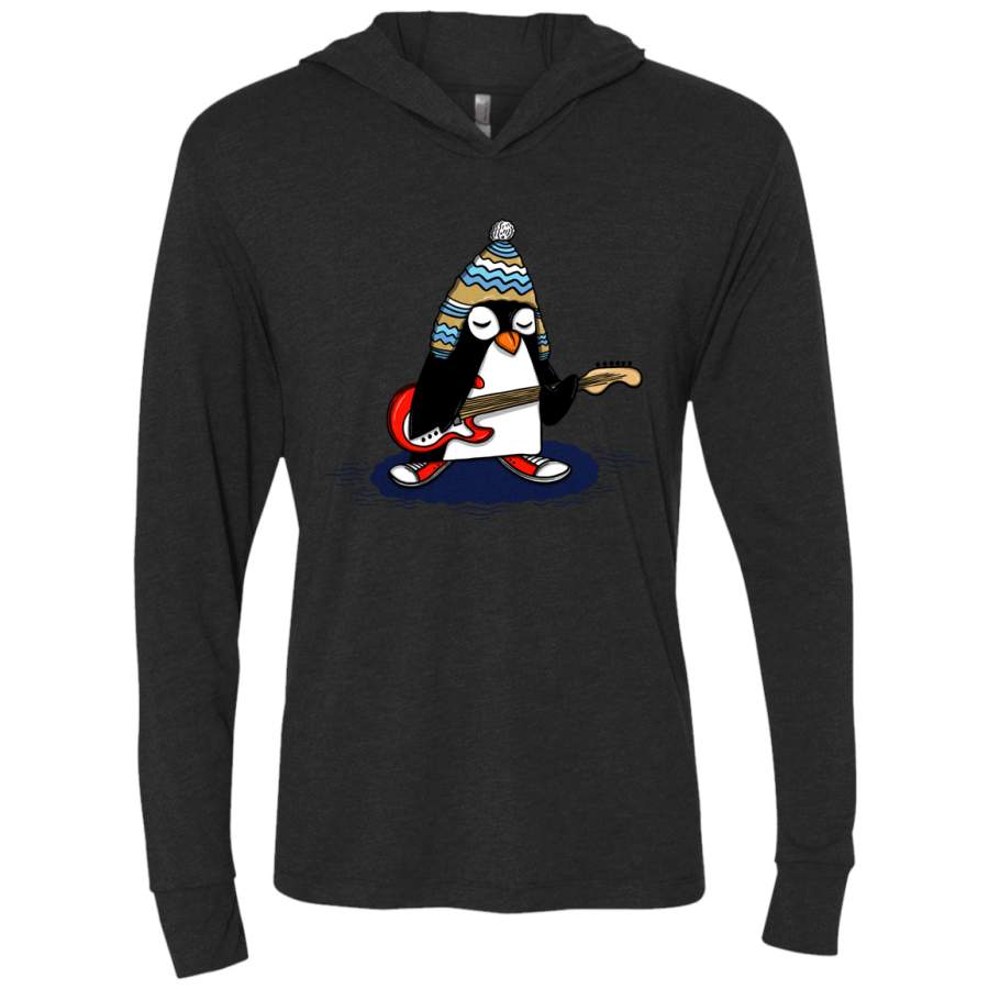 Penguin Playing Guitar – Womens – Hoodie – Small to 2XL