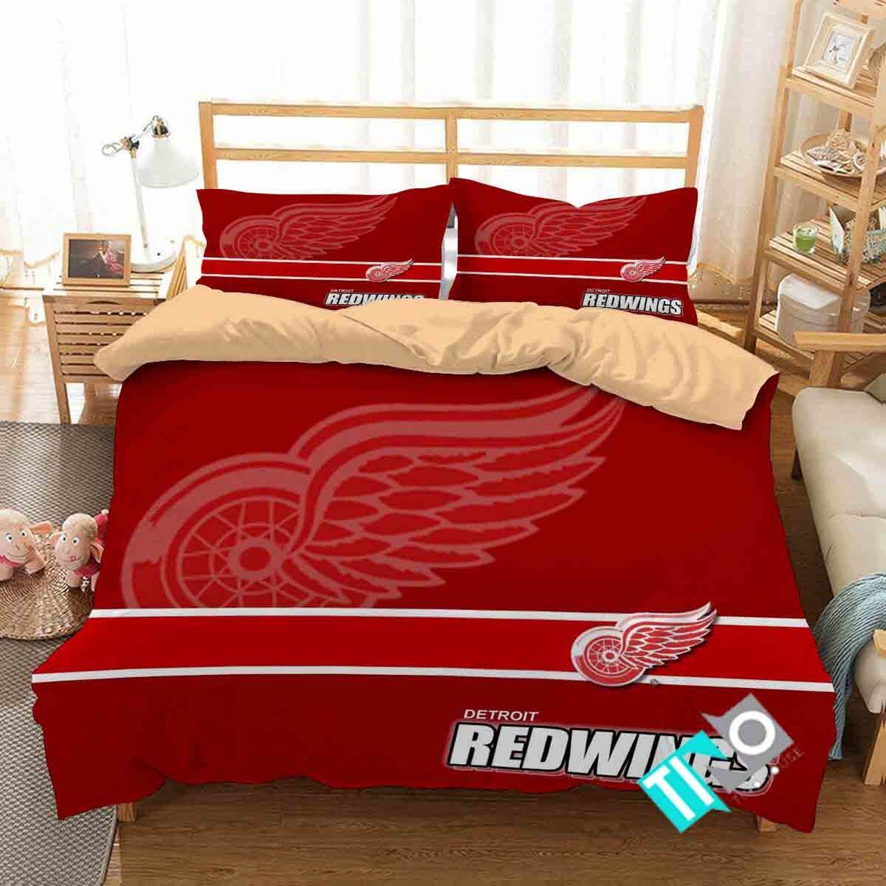 Detroit Red Wings 3 Logo 3D Duvet Cover Bedding Sets V