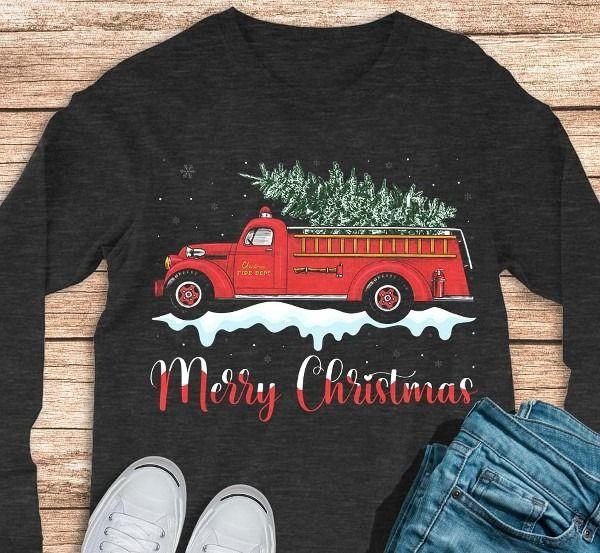 Christmas Ambulance Vehicle T Shirt Hoodie Sweater All Color Plus Size Up To S-5Xl