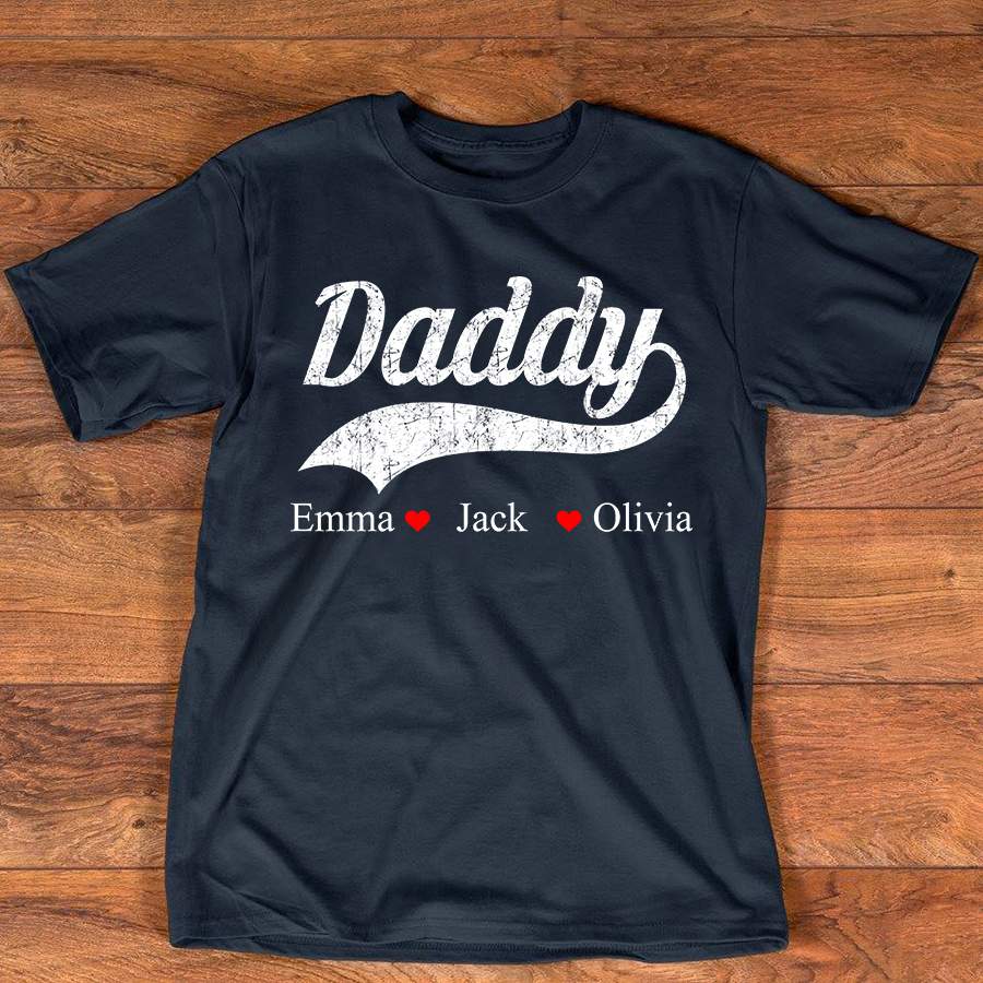 Personalized Daddy Kids Shirt, Custom Daddy Kids Shirt