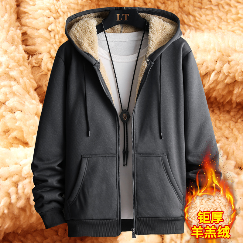 Winter Men Casual Hoodie Jackets Male Outwear Fleece Thick Warm Windbreaker Jacket Solid Color With Nood Black Coats Clothing alx