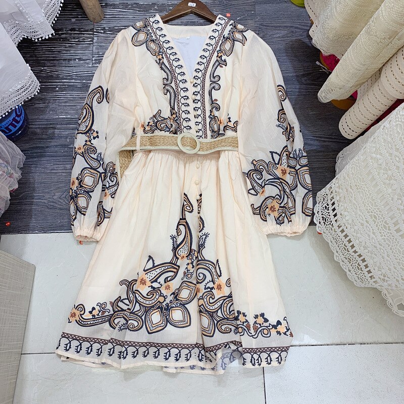 Summer Dress Women Fashion Runway Short Sleeve Lace Midi Long Dresses Woman Vintage Vacation Beach Mid-Length Vestido Da Festa alx