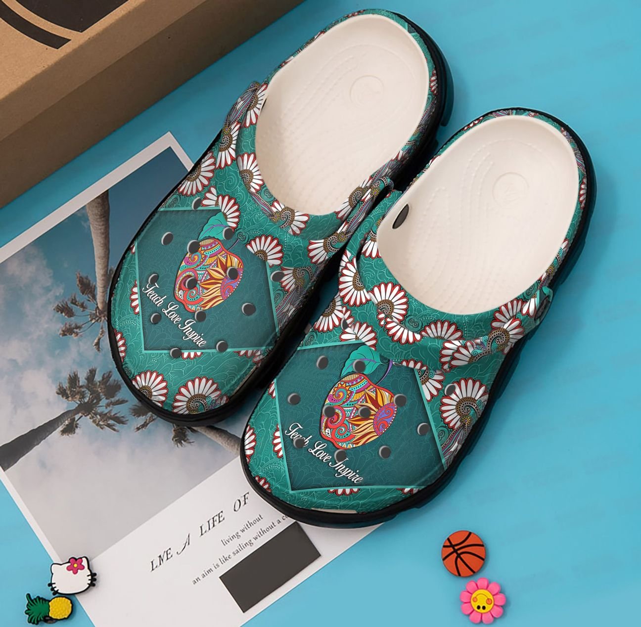 Teachers Personalized Clog, Custom Name, Text, Color, Number Fashion Style For Women, Men, Kid, Print 3D Teach Love Inspire