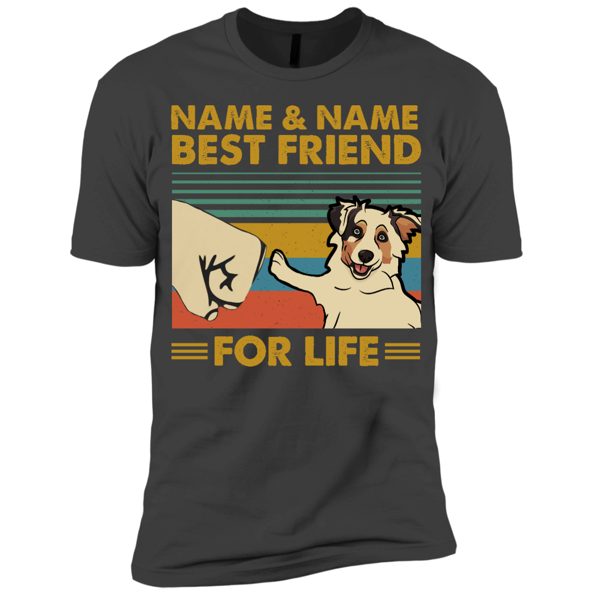 Personalized – Best Friend For Life Australian Shepherd Premium Short Sleeve T-Shirt