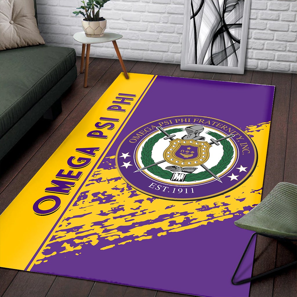 Wonderprint Area Rug Omega Psi Phi Area Rug Quarter Style Lt10