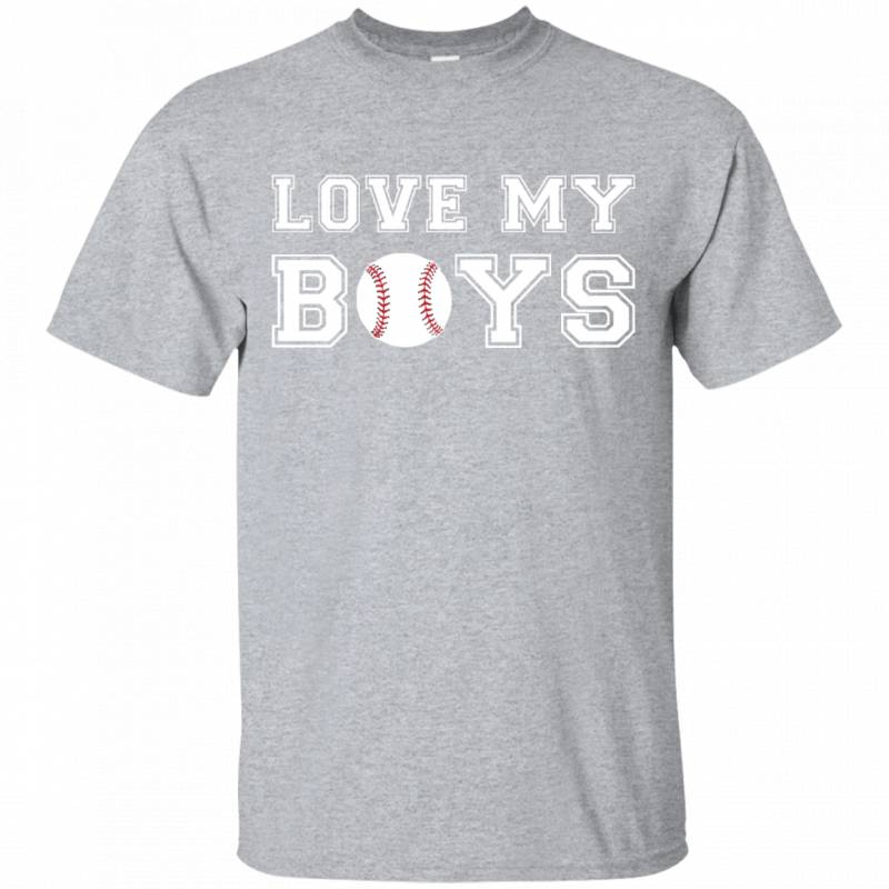 Love My Boys Baseball Mama and Papa Biggest Fans T Shirt