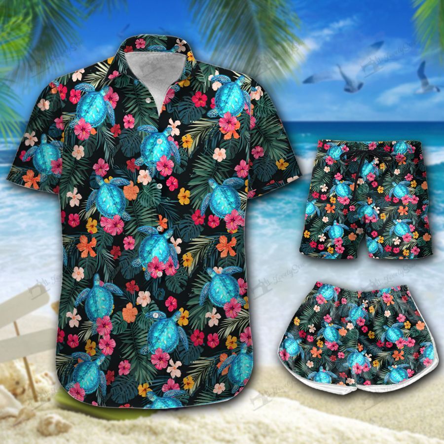 Tropical Sea Turtle Hawaiian Shirt Shorts Ha101883