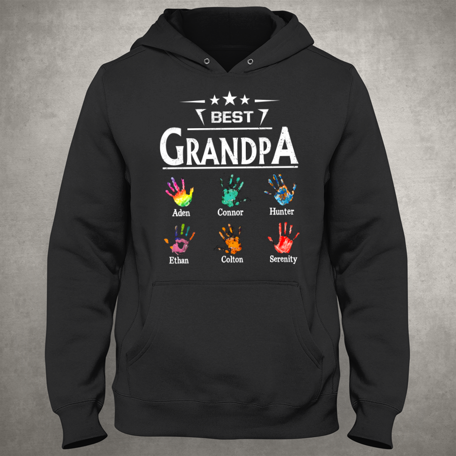 Best Grandpa Hands Colorful Hoodie