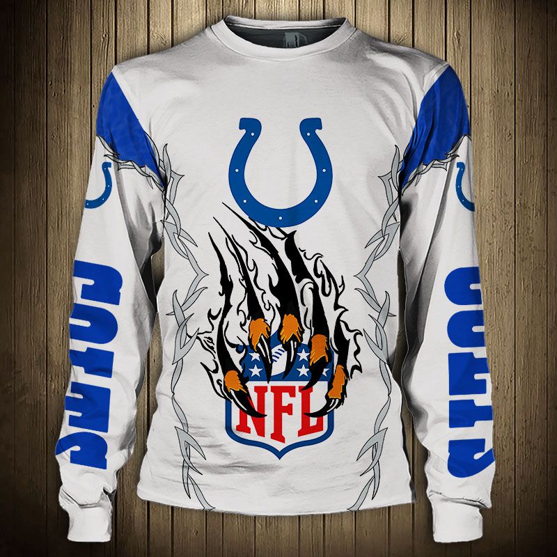 White Indianapolis Colts Sweatshirts Claw