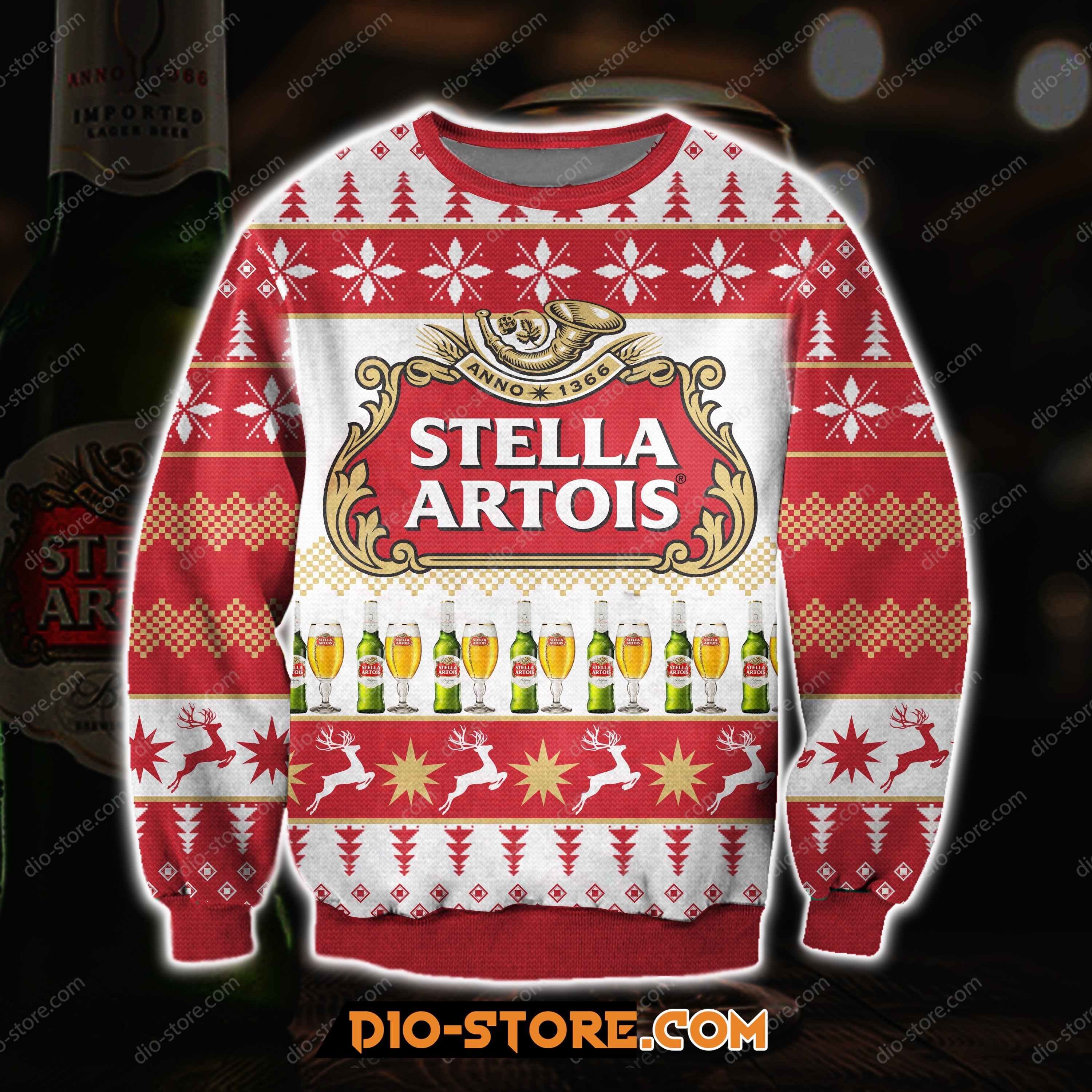 Stella Artois Beer 3D All Over Print Ugly Christmas Sweatshirt 1 Hoodie All Over Printed Cint10326