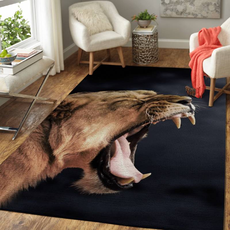 The Lioness and Butterfly – Animals Area Rug Carpet