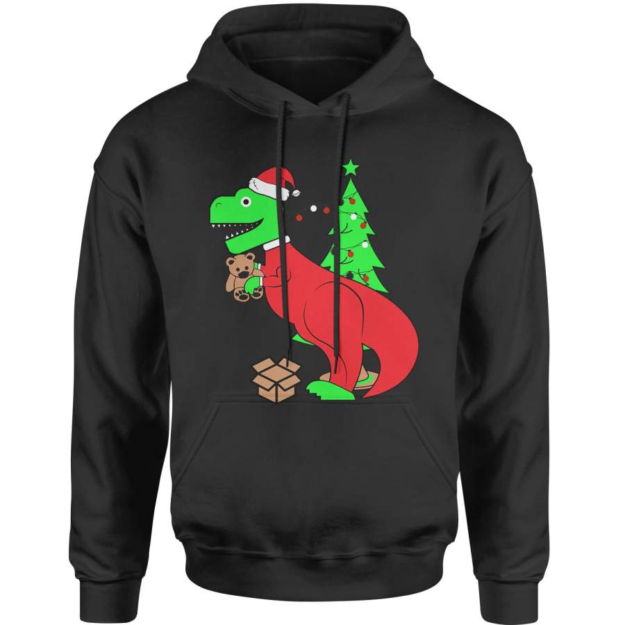 Tyrannosaurus Rex Ugly Christmas Adult Hoodie Sweatshirt