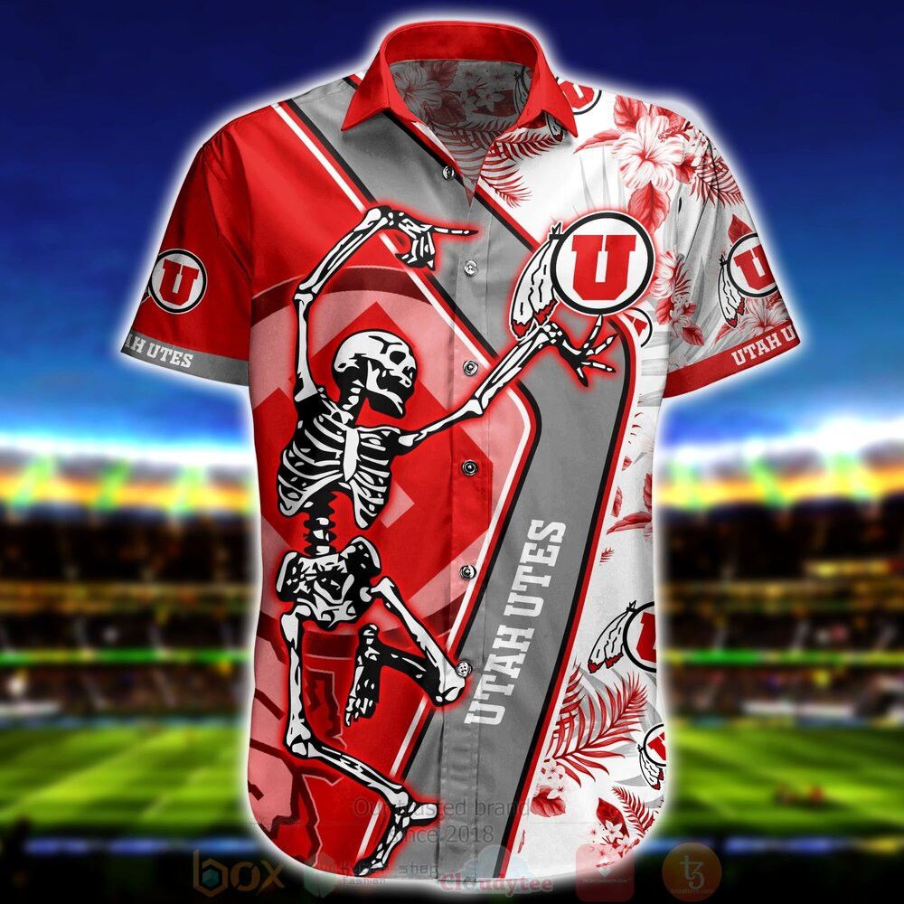 NCCA Utah Utes Skeleton Trendy Hawaiian Shirt Aloha Shirt