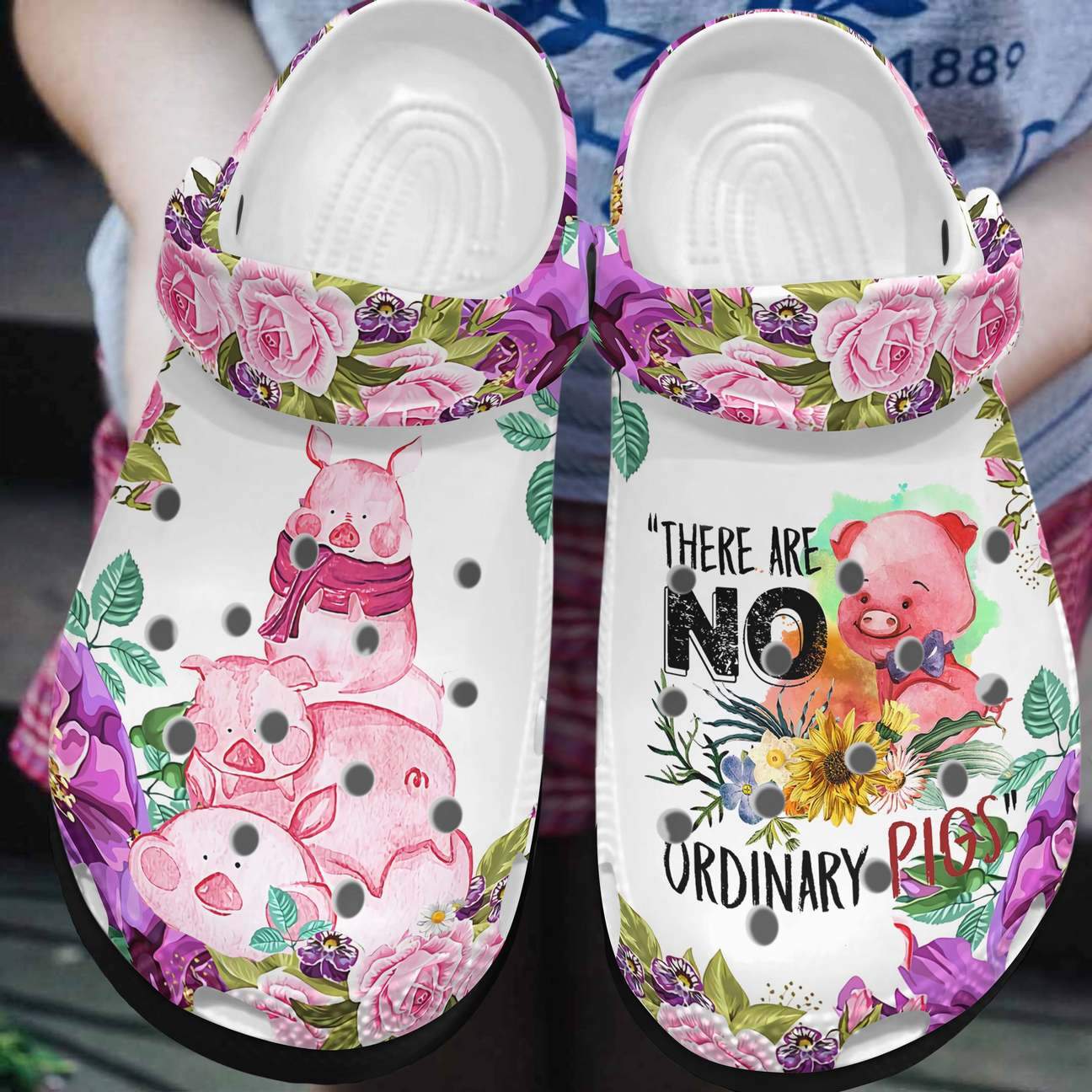 Pig Personalized Clog, Custom Name, Text, Color, Number Fashion Style For Women, Men, Kid, Print 3D Pig Purple